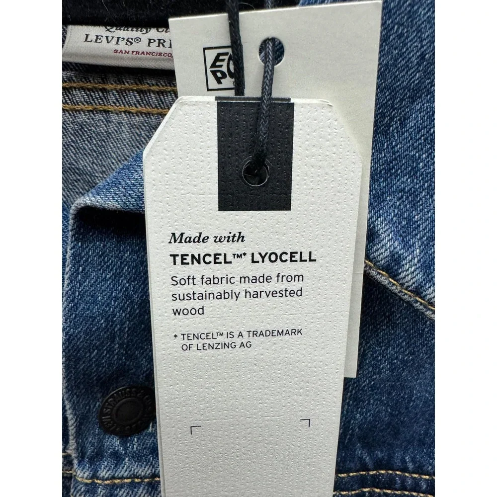 NWT Levi's Premium Tencel Denim Trucker Jacket Dark Wash Indigo Mens Size XXL